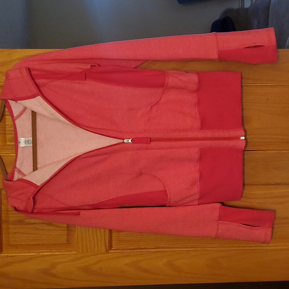 Women's zip up sweatshirt with finger holes